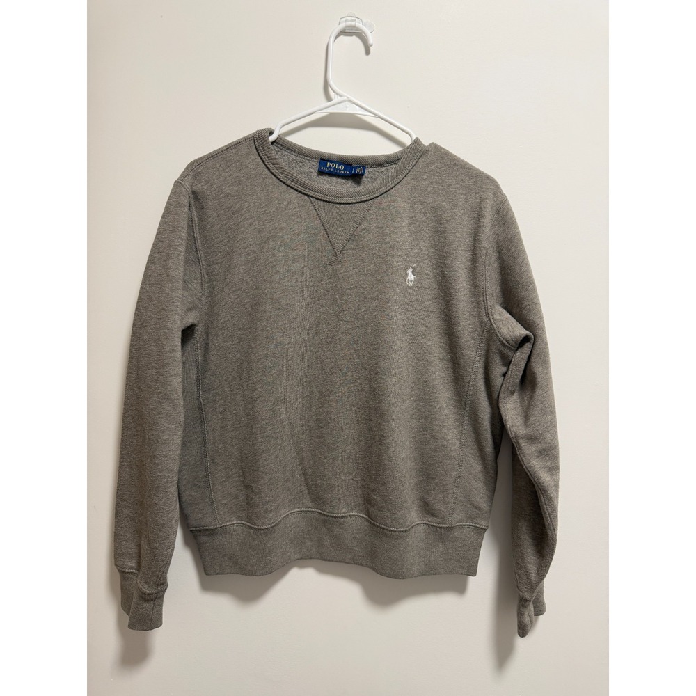 Polo Ralph Lauren Grey Crewneck Sweatshirt White Pony Pullover Size L